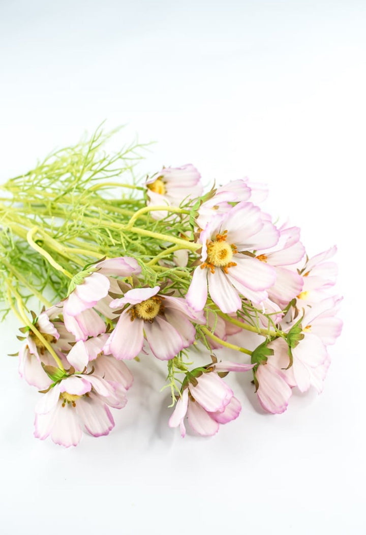 Cream pink cosmos faux flower bush - Greenery MarketArtificial Flora6022 - cp