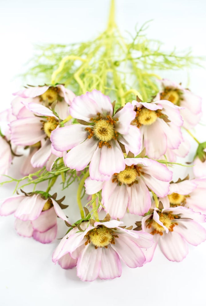 Cream pink cosmos faux flower bush - Greenery MarketArtificial Flora6022 - cp