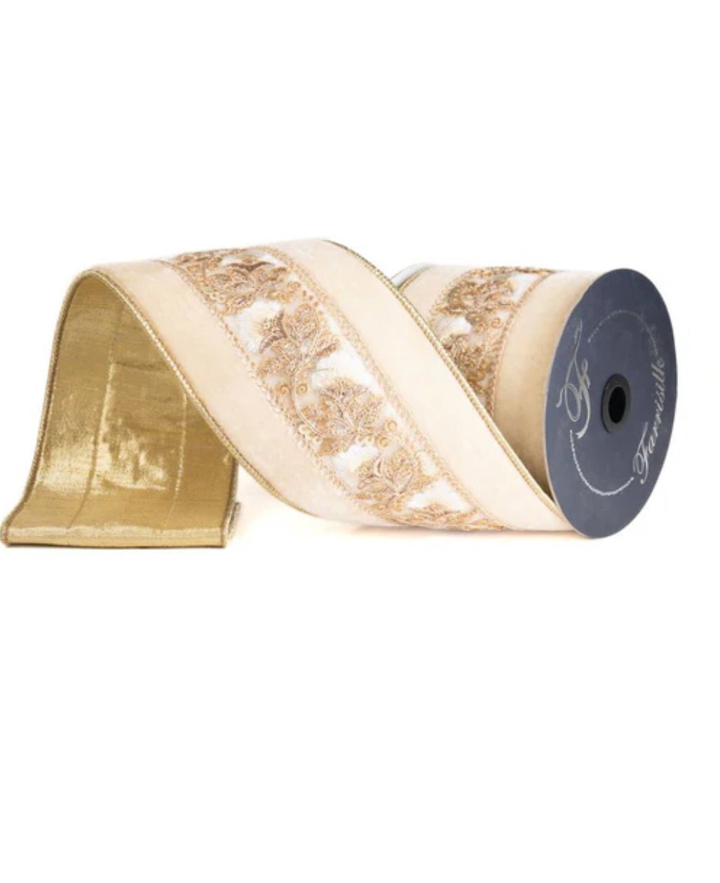 Cream Vintage Tapestry Farrisilk Wired Ribbon - 4" - Greenery MarketRibbons & TrimRK835 - 62