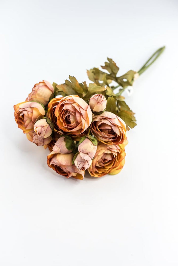 Creamy Peach Blush Tipped Ranunculus Bundle - Greenery Marketartificial flowers26058