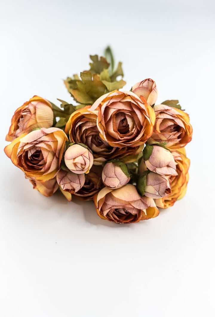 Creamy Peach Blush Tipped Ranunculus Bundle - Greenery Marketartificial flowers26058