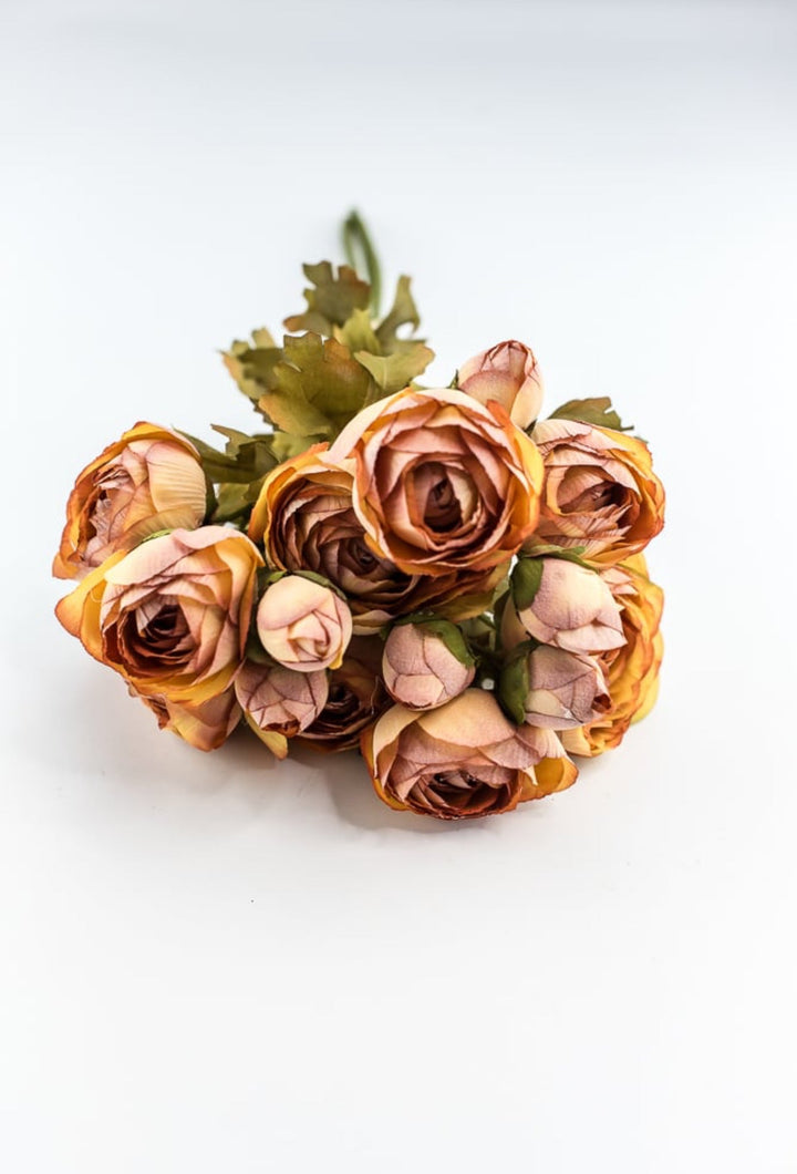 Creamy Peach Blush Tipped Ranunculus Bundle - Greenery Marketartificial flowers26058