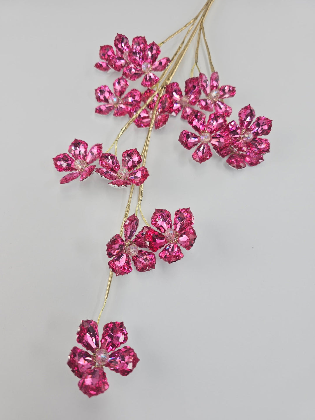 Crystal Flower Spray - Fuchsia - Greenery MarketXA340 - FU