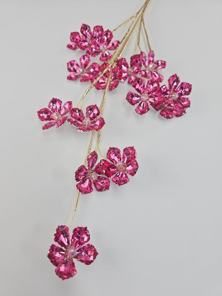 Crystal Flower Spray - Fuchsia - Greenery MarketXA340 - FU