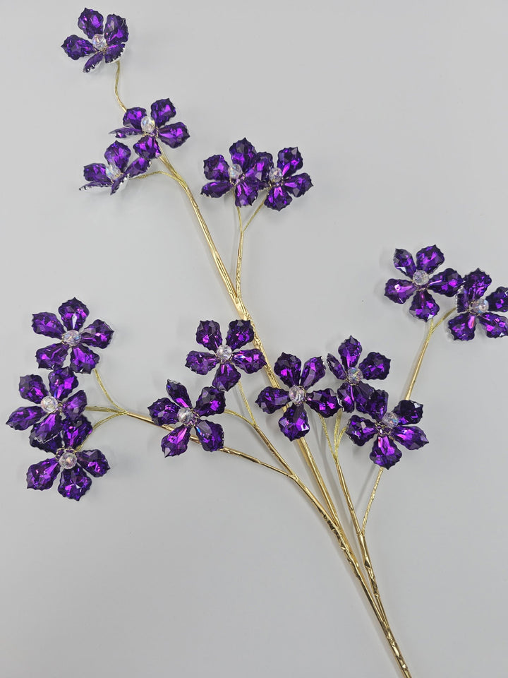 Crystal Flower Spray - Purple - Greenery MarketXA340 - PU