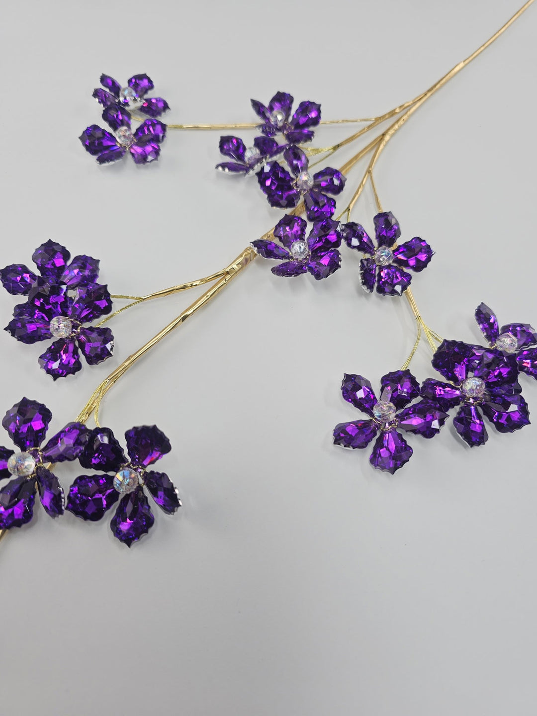 Crystal Flower Spray - Purple - Greenery MarketXA340 - PU