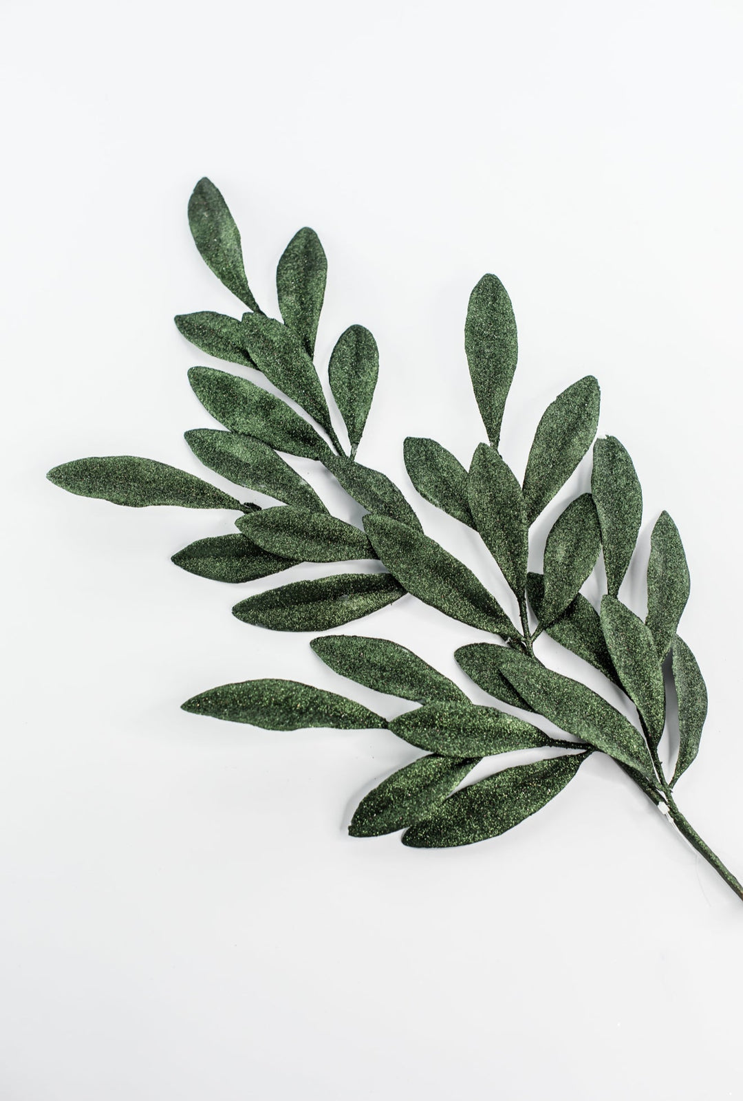 Dark Green Glitter Laurel Leaves Spray - Greenery Market86483DKGN