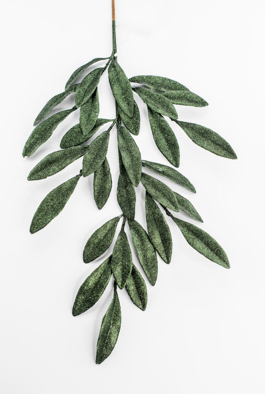 Dark Green Glitter Laurel Leaves Spray - Greenery Market86483DKGN