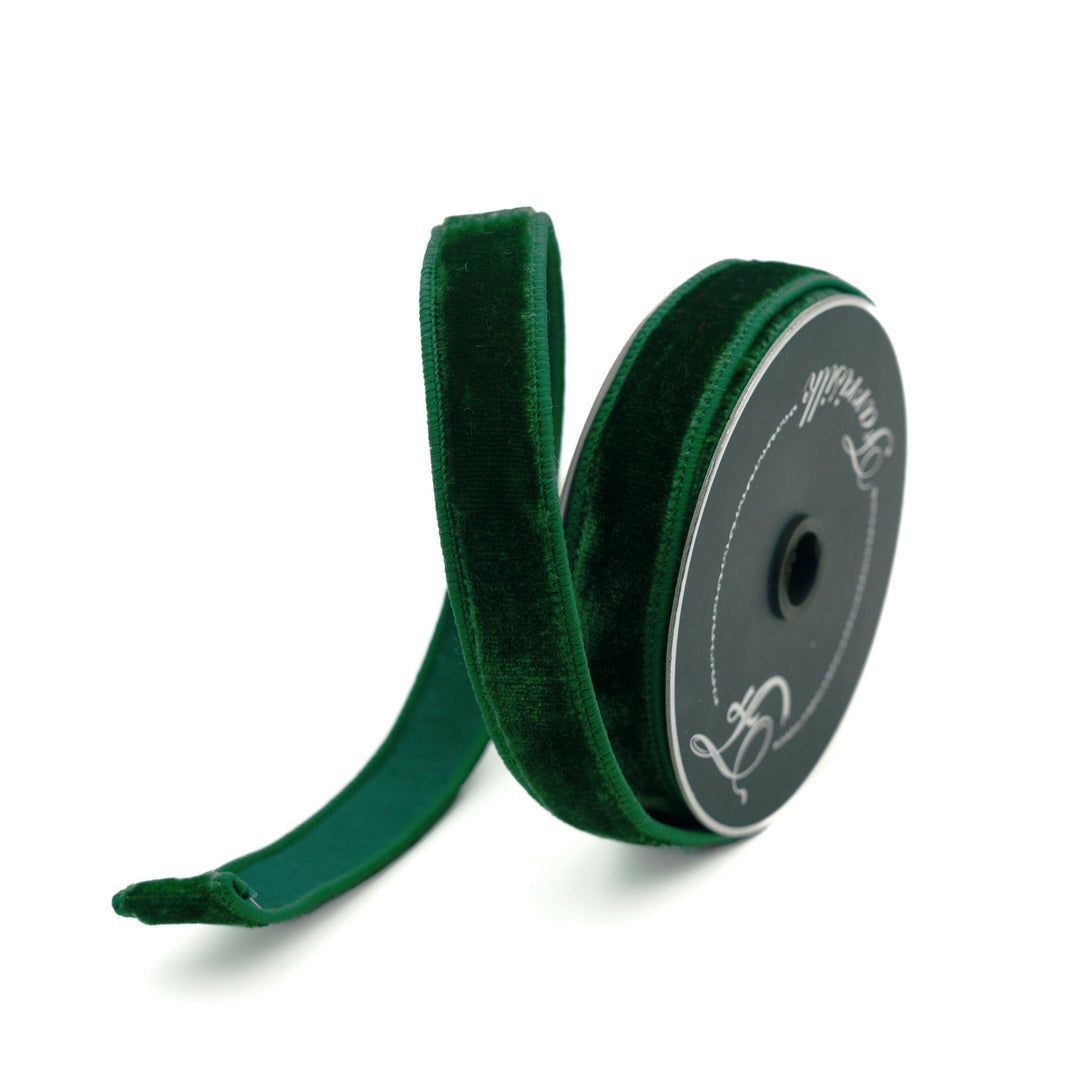 Dark Pine Velvet Farrisilk Wired Ribbon - 1" - Greenery MarketRibbons & TrimRG008 - 38