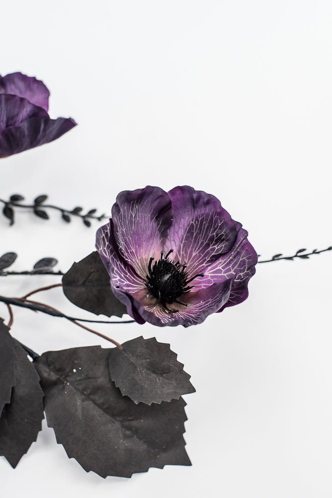 Dark Purple And Black Poppy Spray - Greenery Market57208DKPU