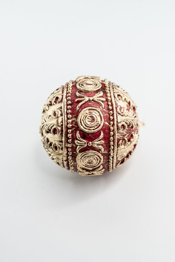 Dark Red and Gold Hanging Ball - Greenery Market32179-DK.RDGD