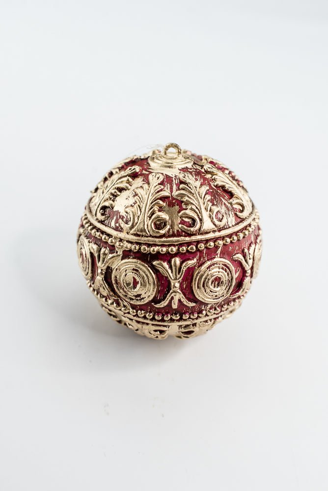 Dark Red and Gold Hanging Ball - Greenery Market32179-DK.RDGD