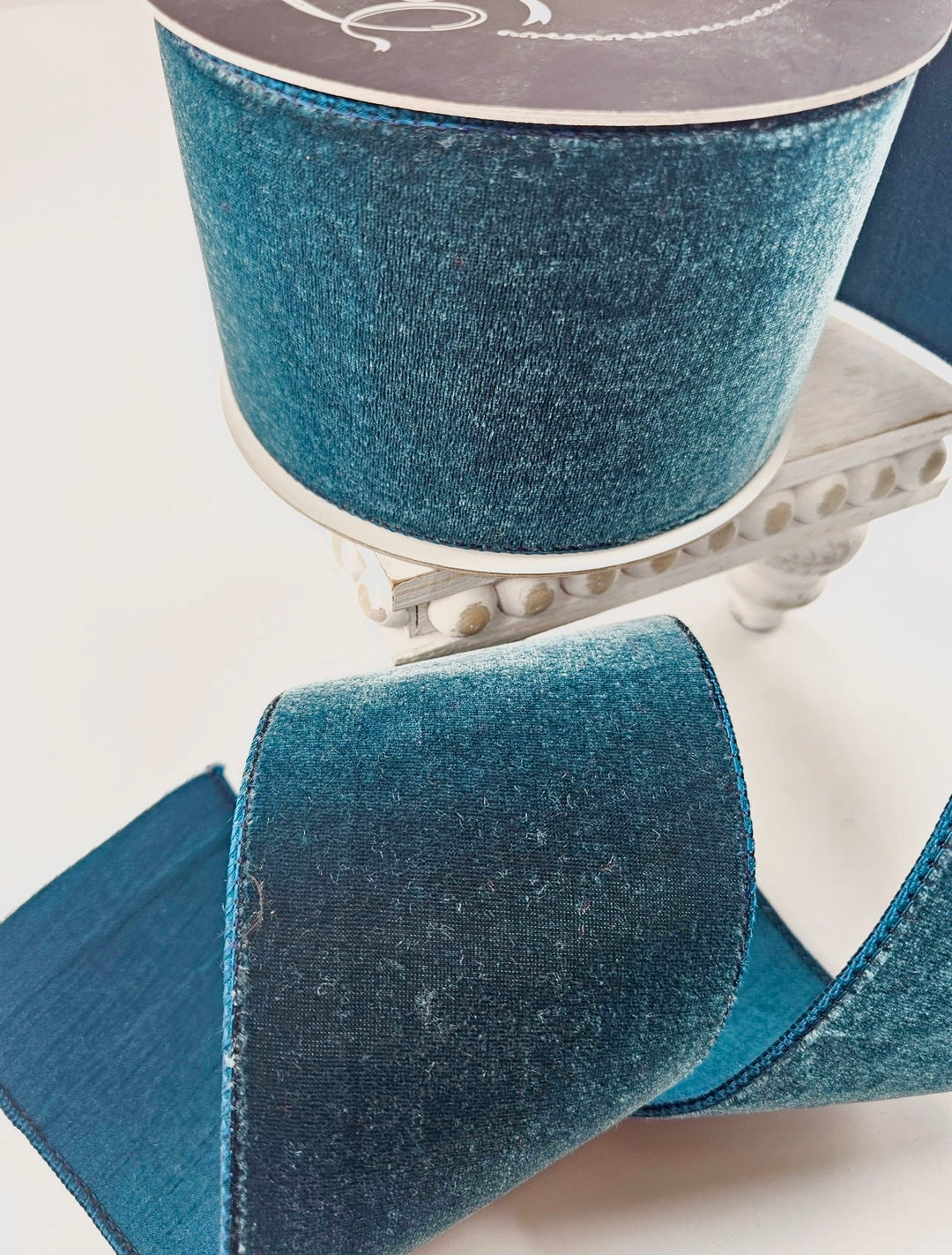 Dark Teal Velvet Farrisilk Wired Ribbon - 4" - Greenery MarketRibbons & TrimRG804 - 19