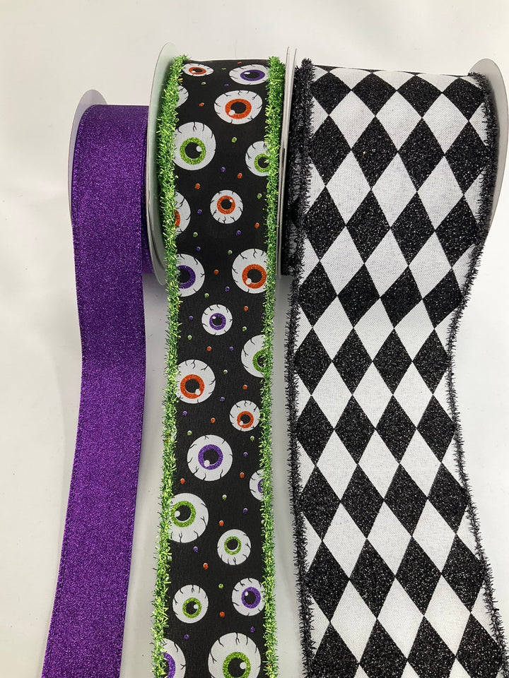 DIY bow bundle - eyeballs Halloween x 3 ribbons - Greenery MarketRibbons & TrimEyesWIDEx3