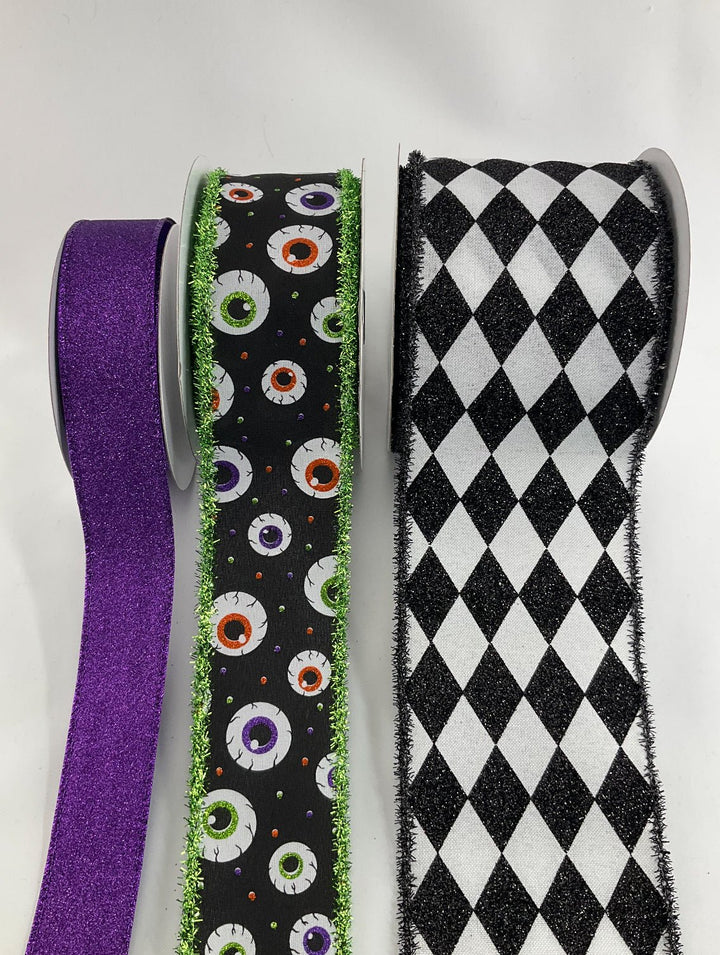 DIY bow bundle - eyeballs Halloween x 3 ribbons - Greenery MarketRibbons & TrimHalloweenx3
