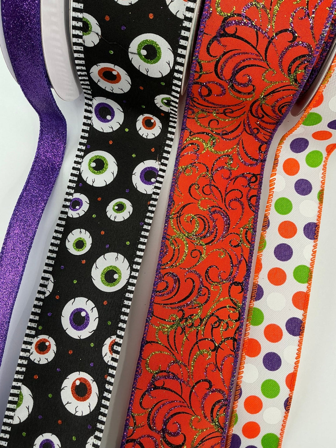DIY bow bundle - eyeballs Halloween x 4 ribbons - Greenery MarketRibbons & TrimEyesx4