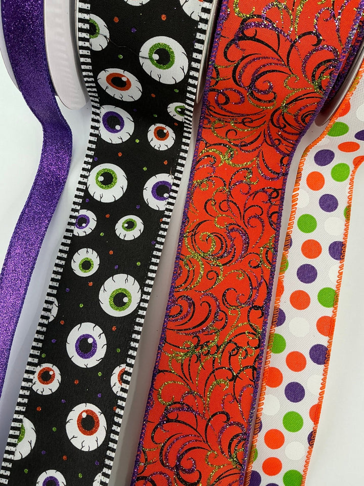 DIY bow bundle - eyeballs Halloween x 4 ribbons - Greenery MarketRibbons & TrimEyesx4