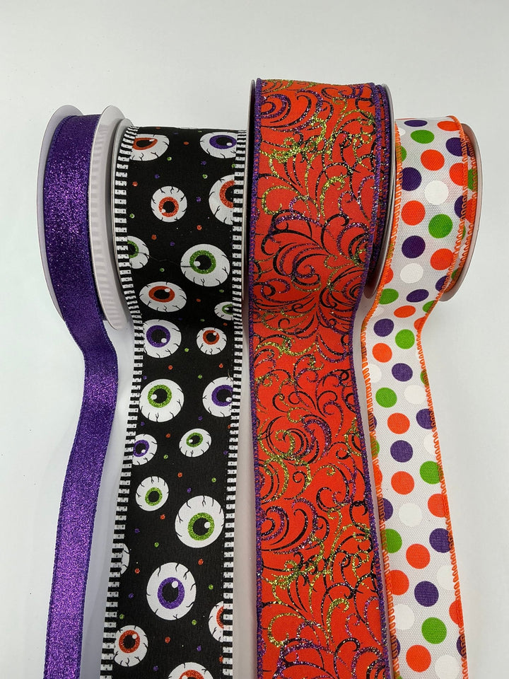DIY bow bundle - eyeballs Halloween x 4 ribbons - Greenery MarketRibbons & TrimEyesx4