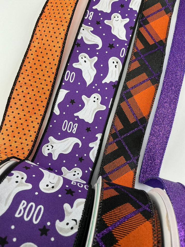 DIY bow bundle - purple ghost Halloween x 4 ribbons - Greenery MarketRibbons & TrimPurghostx4