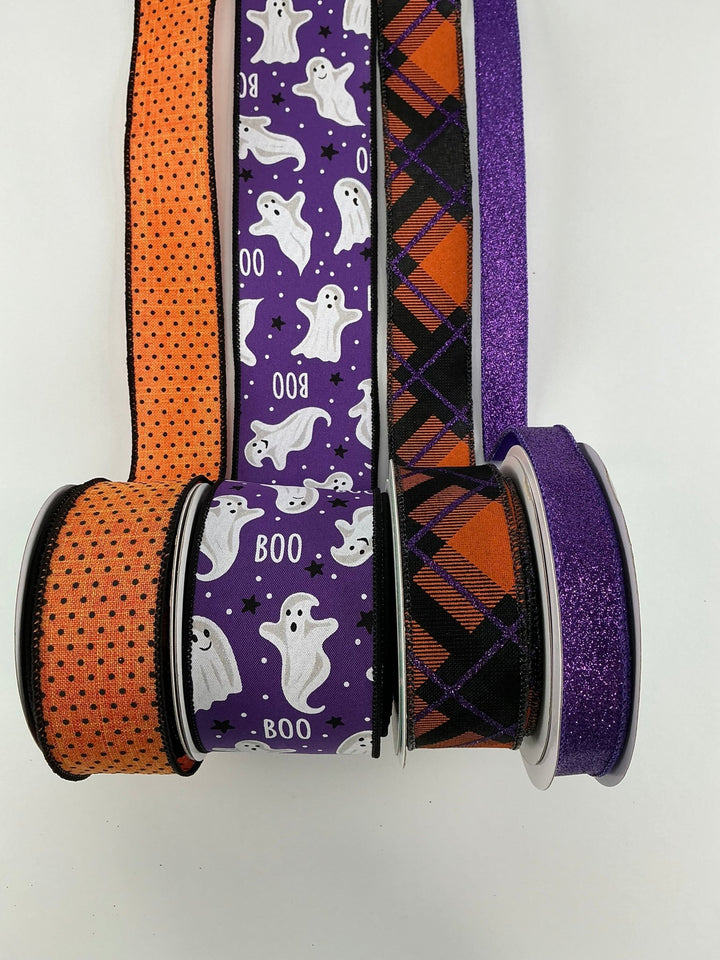DIY bow bundle - purple ghost Halloween x 4 ribbons - Greenery MarketRibbons & TrimPurghostx4