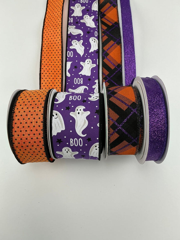 DIY bow bundle - purple ghost Halloween x 4 ribbons - Greenery MarketRibbons & TrimPurghostx4