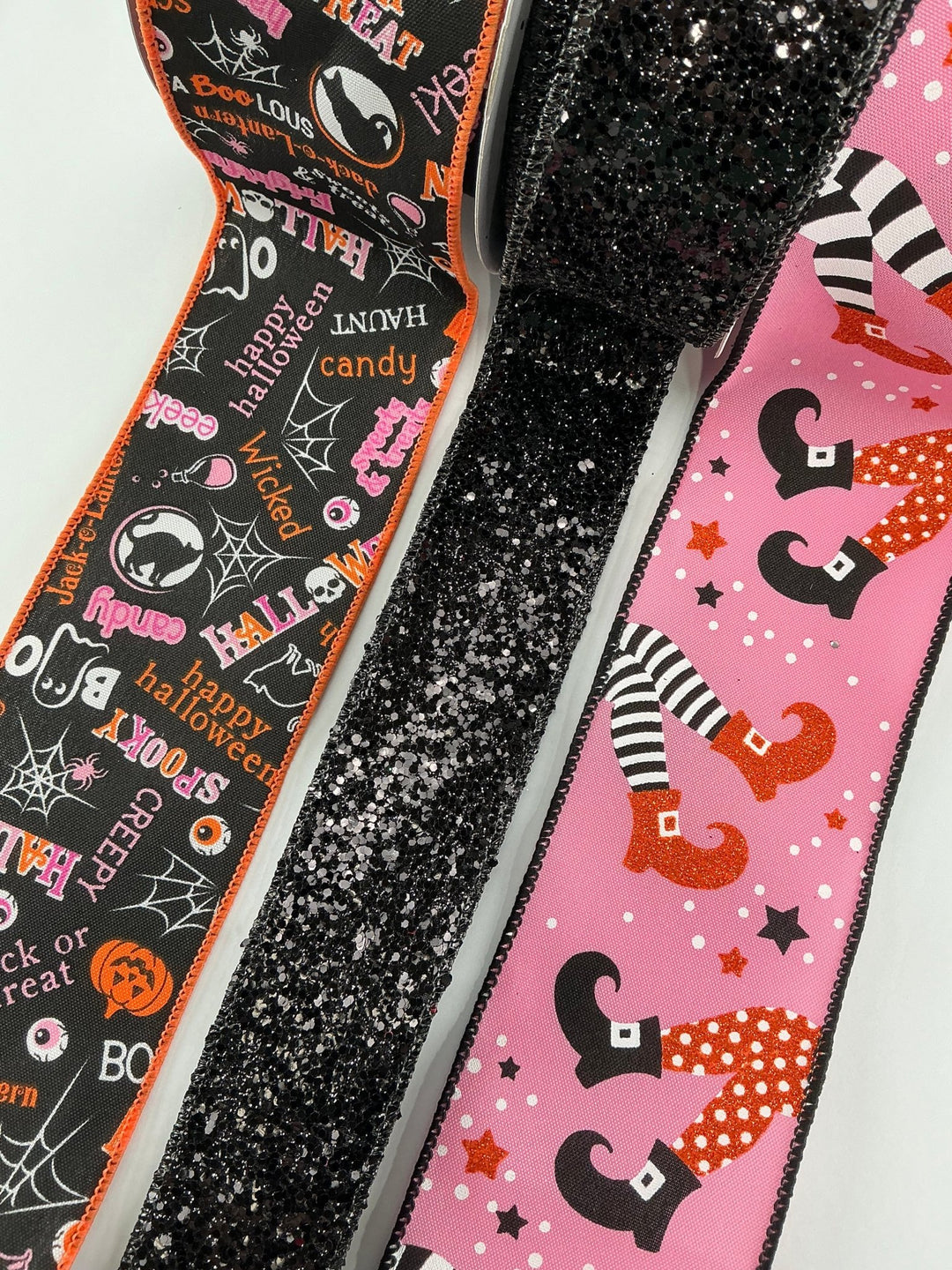 DIY ribbon bow bundle - pink Halloween x 3 ribbons - Greenery MarketRibbons & TrimWitchlegsx3