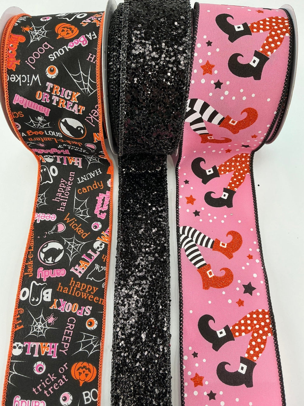 DIY ribbon bow bundle - pink Halloween x 3 ribbons - Greenery MarketRibbons & TrimWitchlegsx3