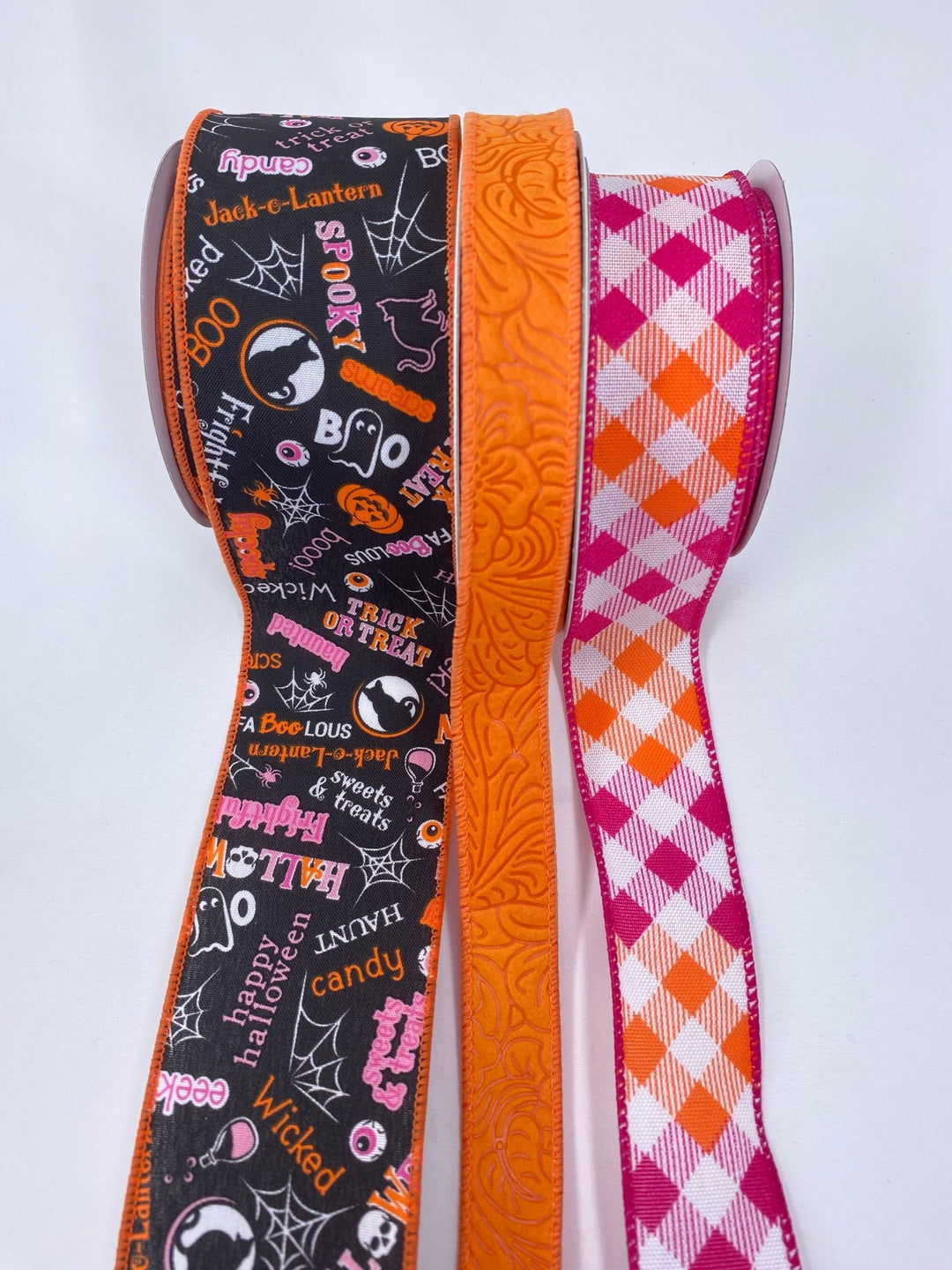 DIY ribbon bow bundle - pink Halloween x 3 Wired ribbons - Greenery MarketRibbons & TrimHottieHalX3