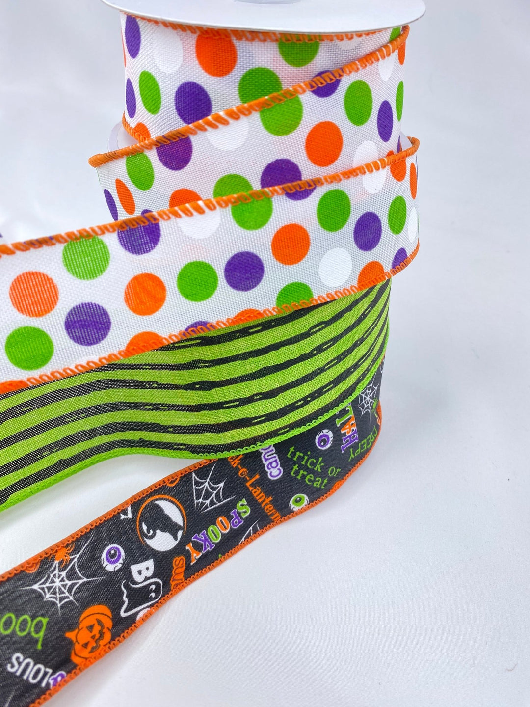 DIY ribbon bow bundle - Purple Green Halloween x 3 Wired ribbons - Greenery MarketRibbons & Trim