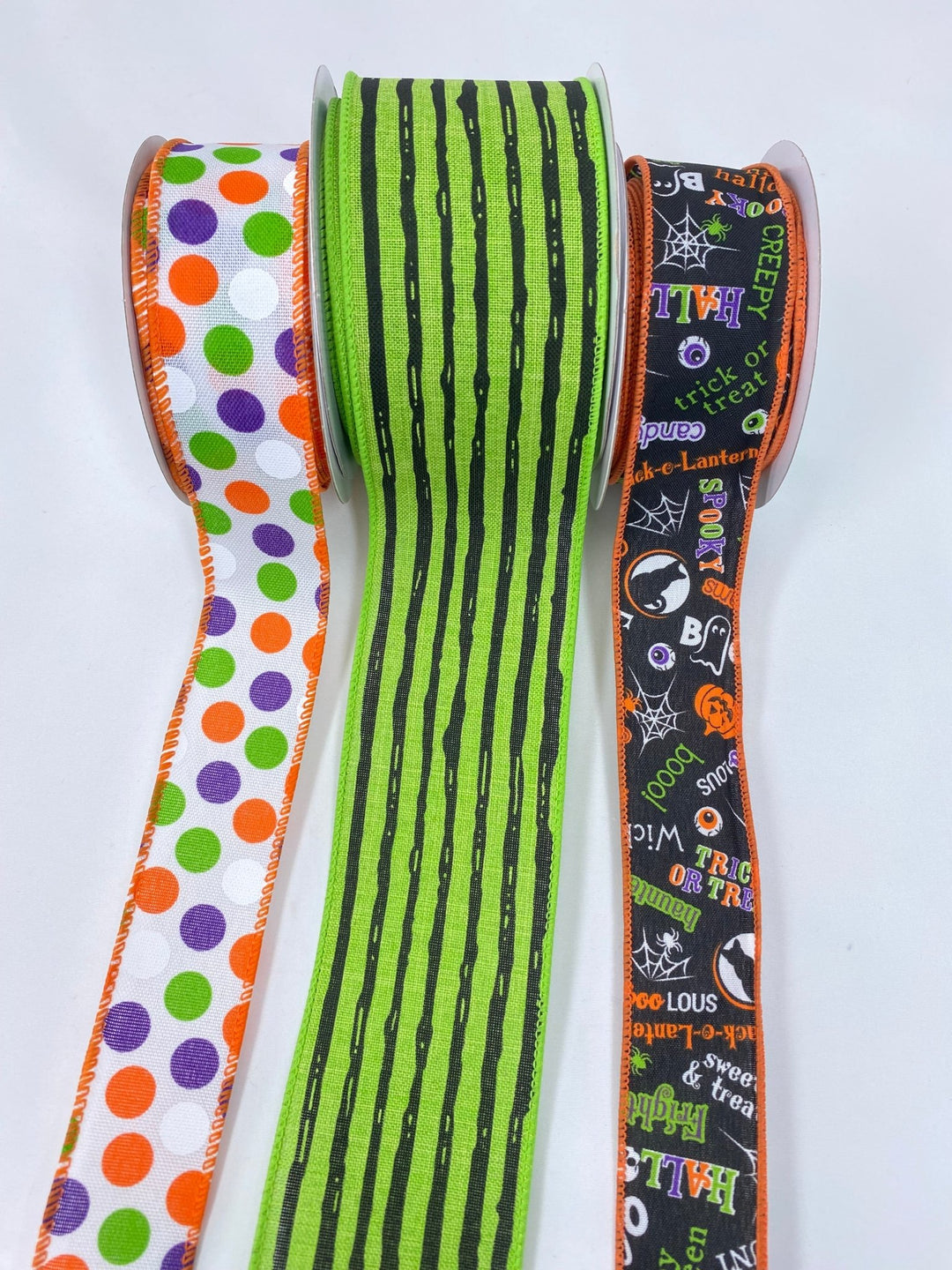 DIY ribbon bow bundle - Purple Green Halloween x 3 Wired ribbons - Greenery MarketRibbons & Trim