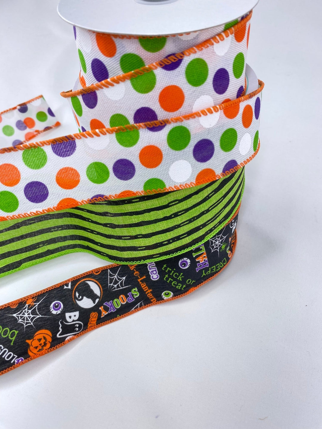 DIY ribbon bow bundle - Purple Green Halloween x 3 Wired ribbons - Greenery MarketRibbons & Trim