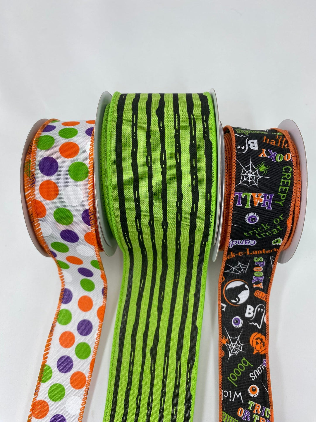 DIY ribbon bow bundle - Purple Green Halloween x 3 Wired ribbons - Greenery MarketRibbons & Trim