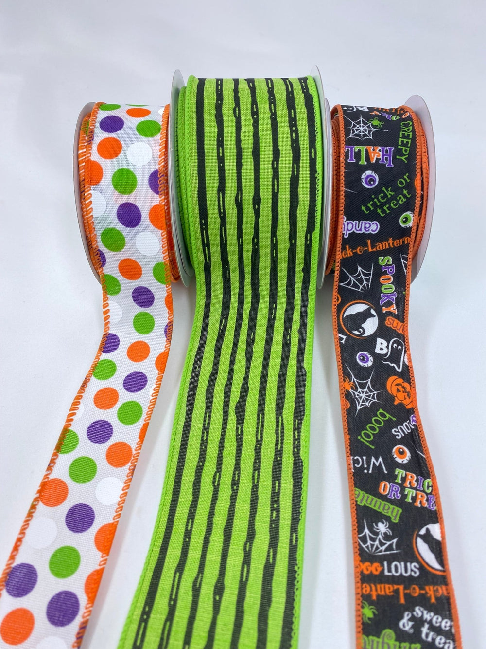 DIY ribbon bow bundle - Purple Green Halloween x 3 Wired ribbons - Greenery MarketRibbons & Trim