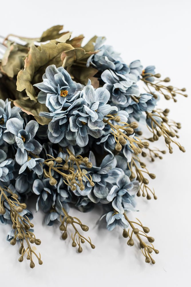 Dusty Blue delphiniums artificial flower bush - Greenery MarketArtificial Flora85322 - BL
