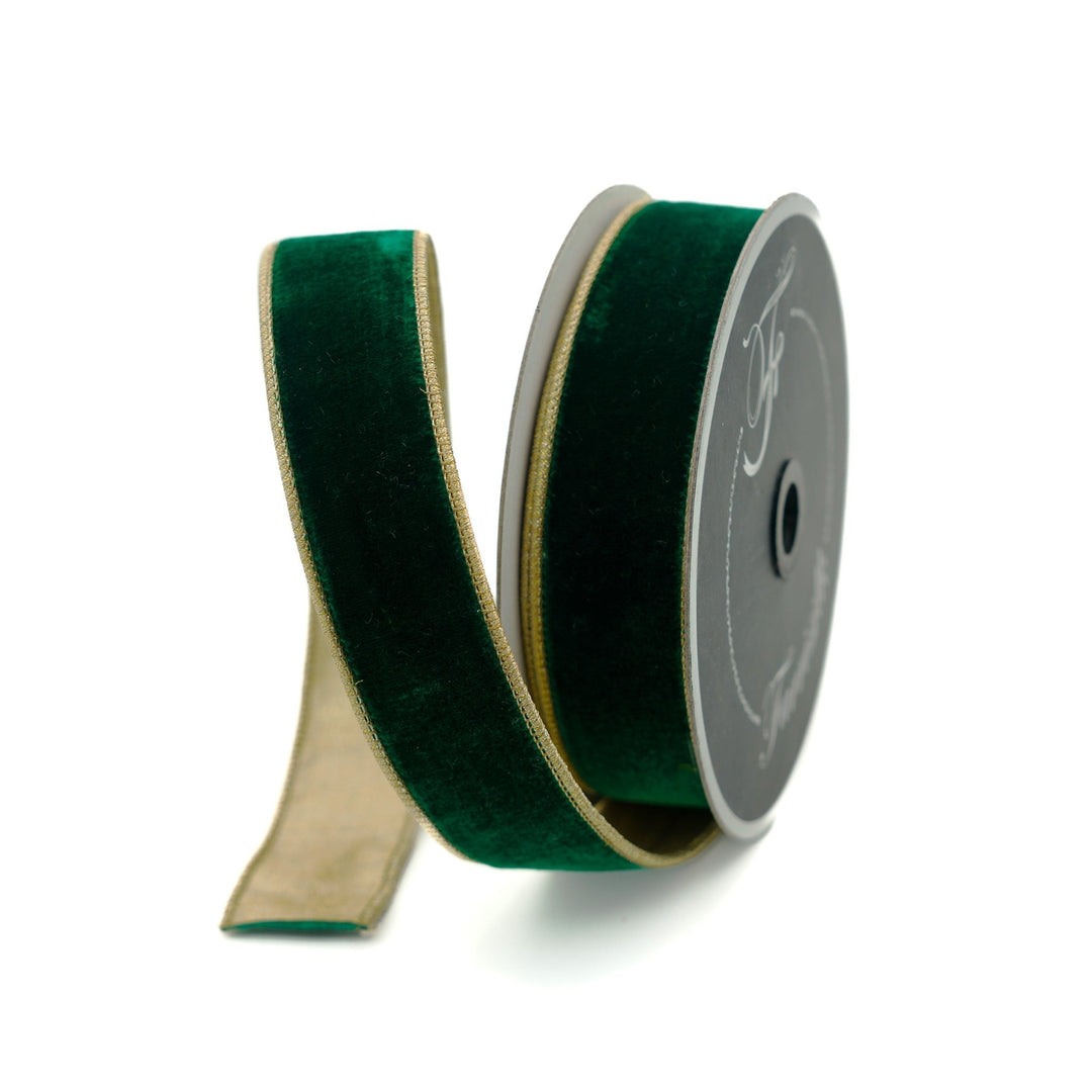Emerald Flashy Velvet Farrisilk Wired Ribbon - 1.5" - Greenery MarketRibbons & TrimRG073 - 55