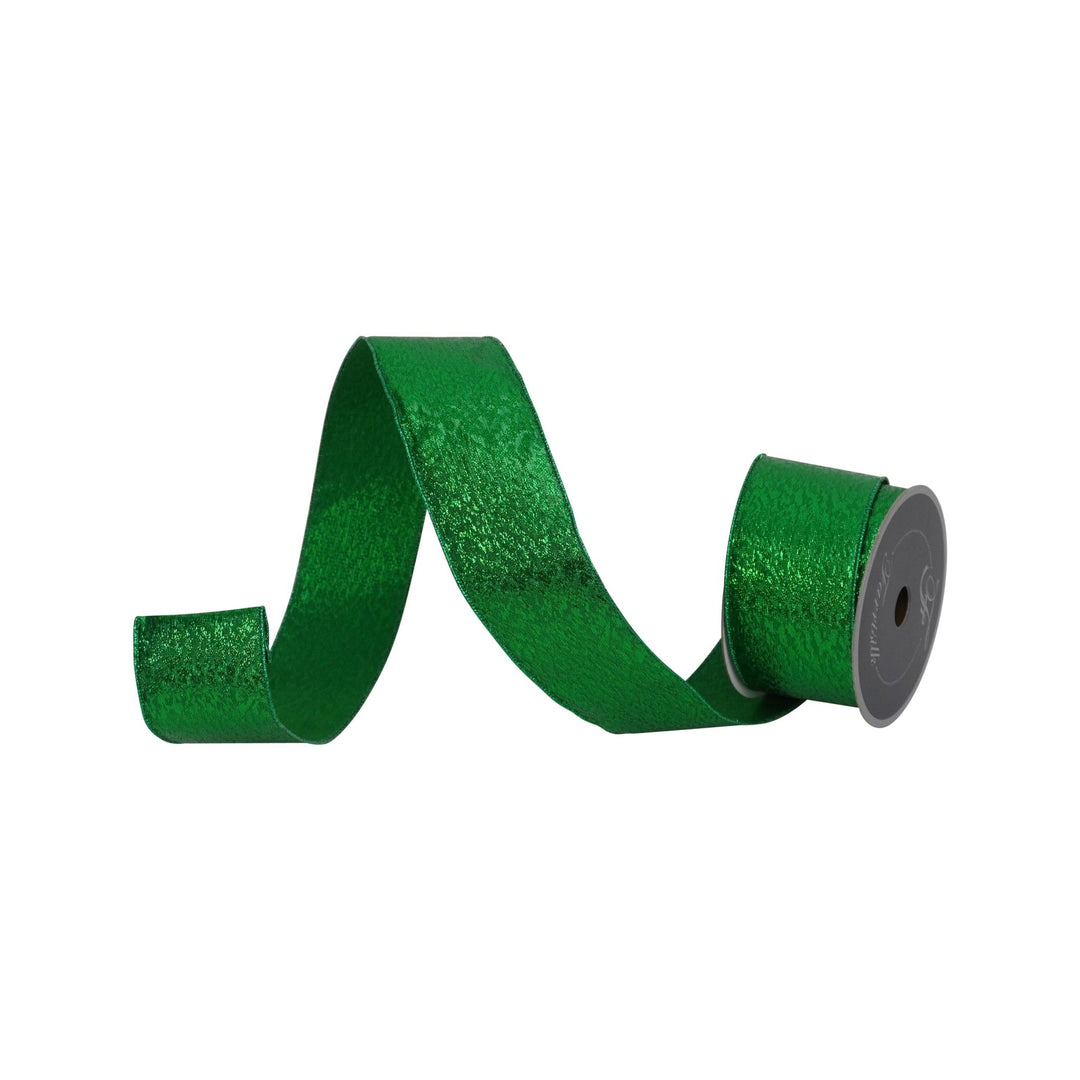 Emerald Metallic Tinsel Farrisilk Wired Ribbon - 2.5" - Greenery MarketRS151 - 55