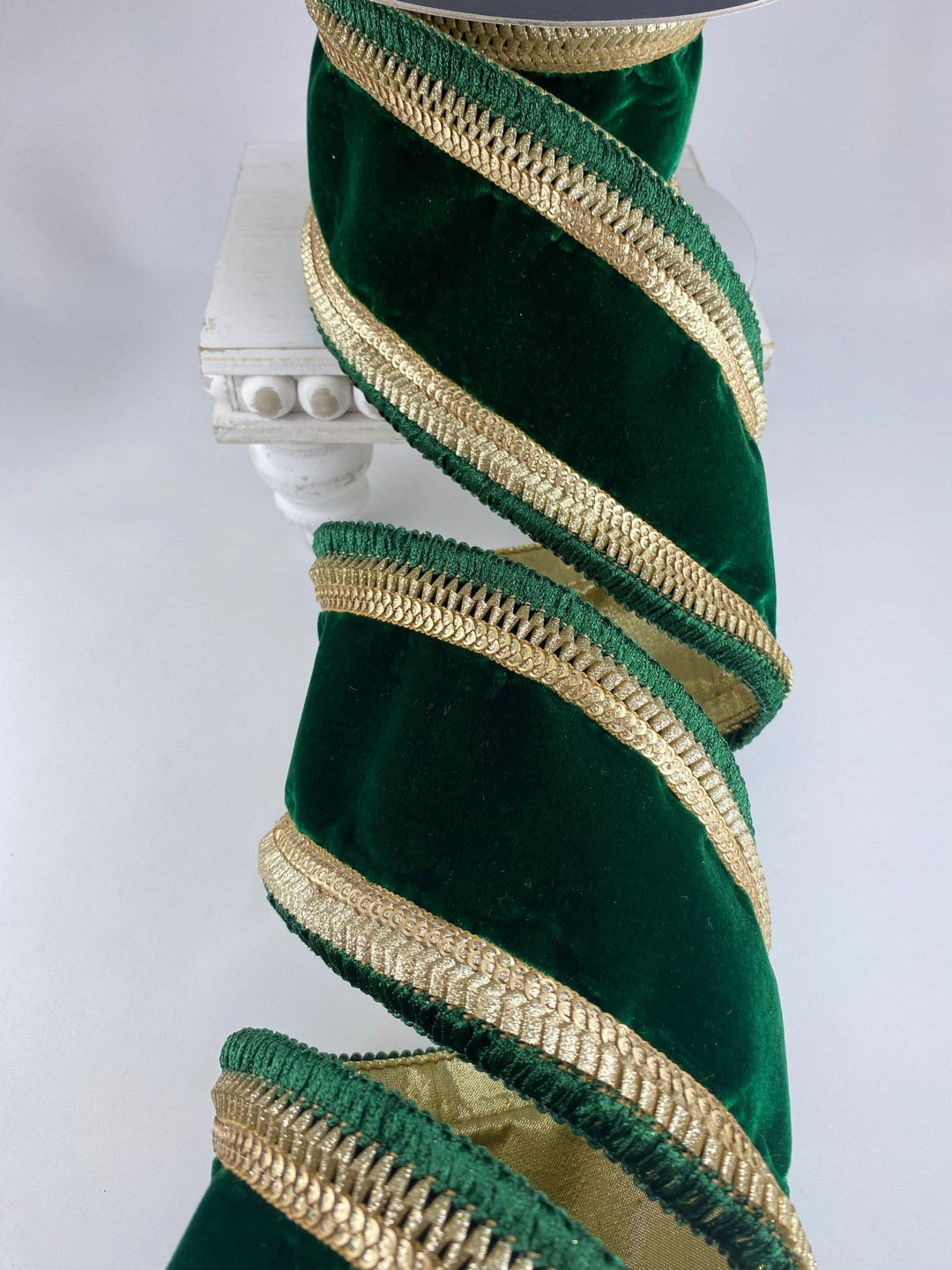 Emerald Royal Fringe Farrisilk Wired Ribbon - 4" - Greenery MarketRK315 - 55