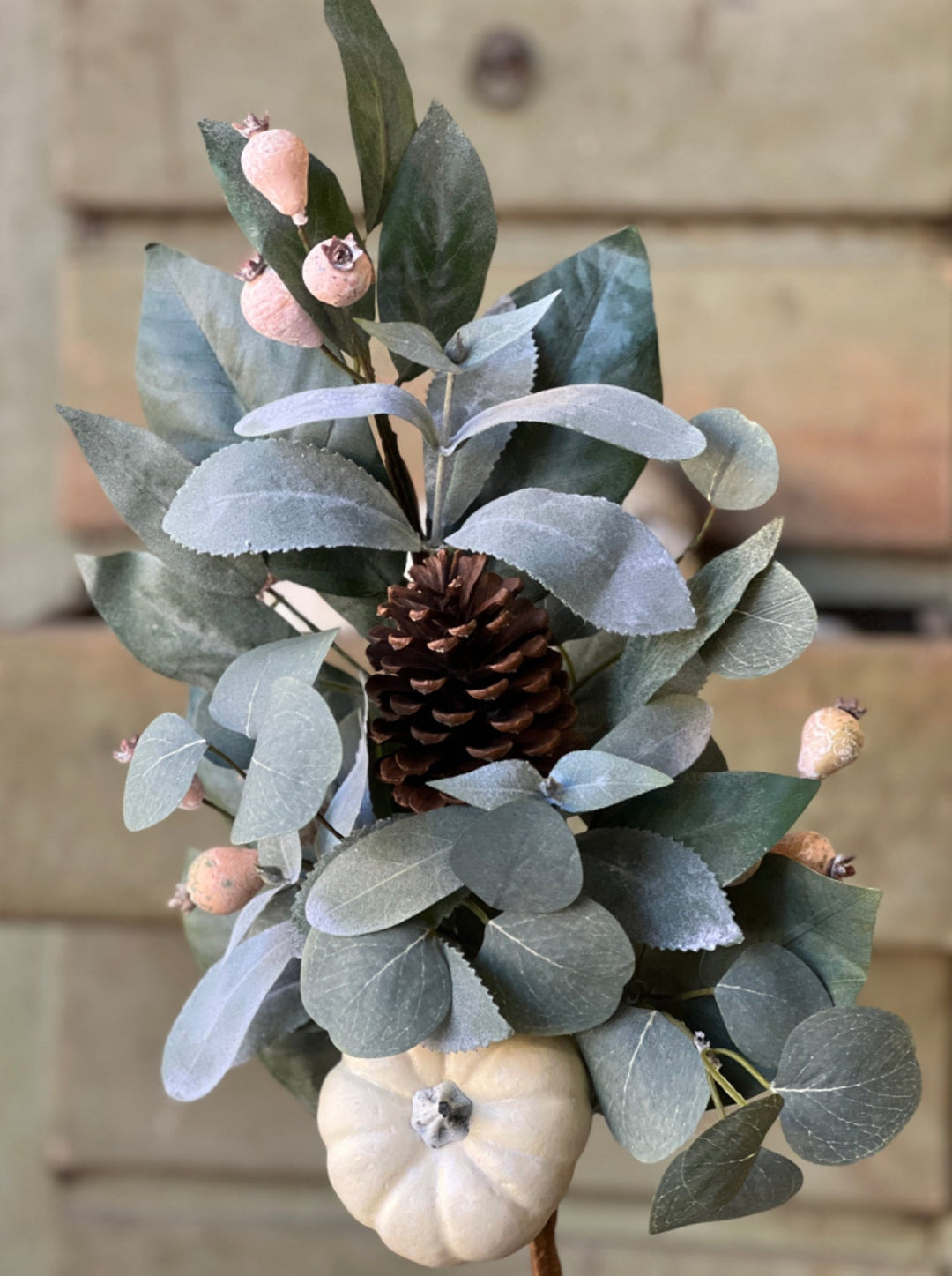 Fall mixed foliage & cream pumpkin spray - Greenery MarketgreeneryXF30531