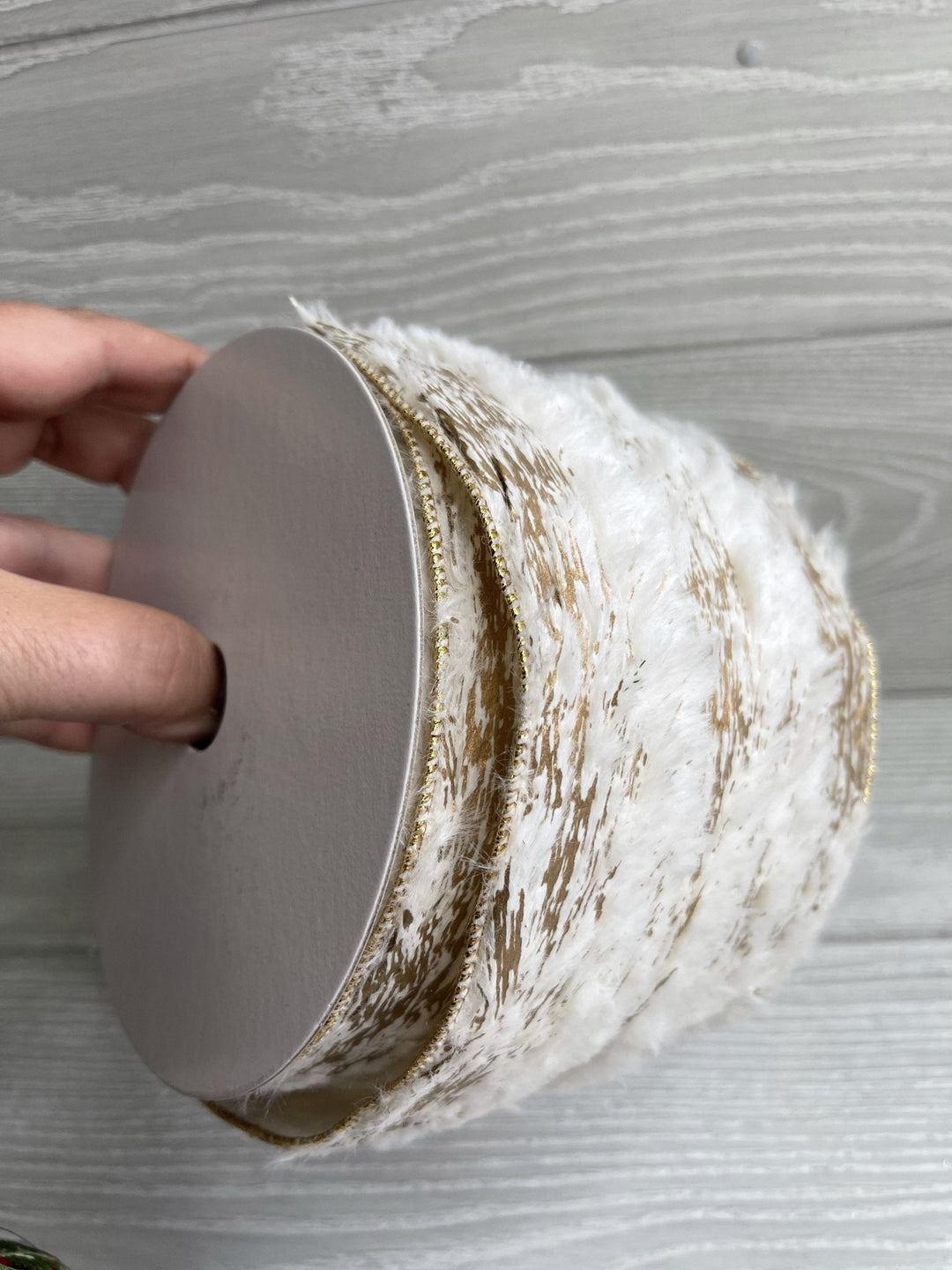 Farrisilk golden fleece ribbon - 4” - Greenery Marketwired ribbonRA719 - 43