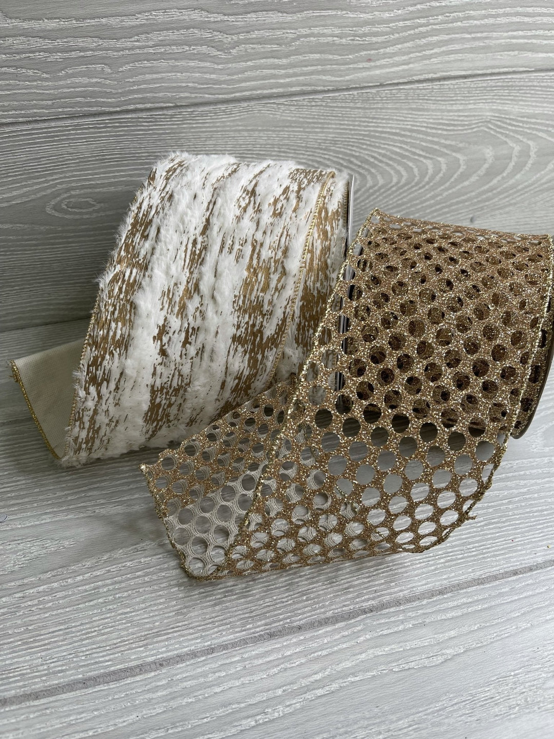 Farrisilk golden fleece ribbon - 4” - Greenery Marketwired ribbonRA719 - 43