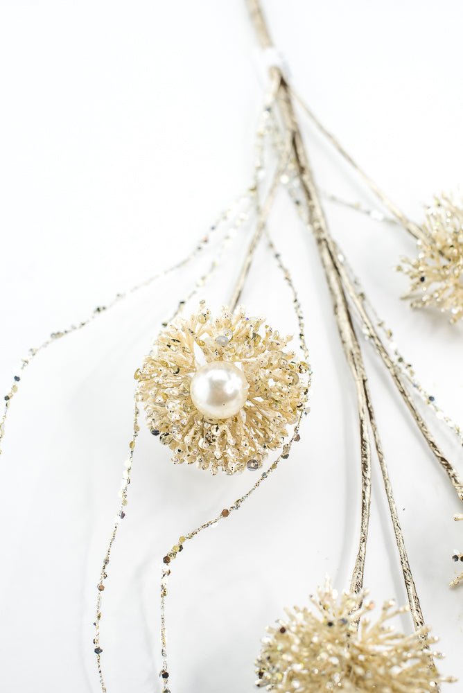 Farrisilk Ivory Pearl Puff Spray - 28" - Greenery MarketCF104-62