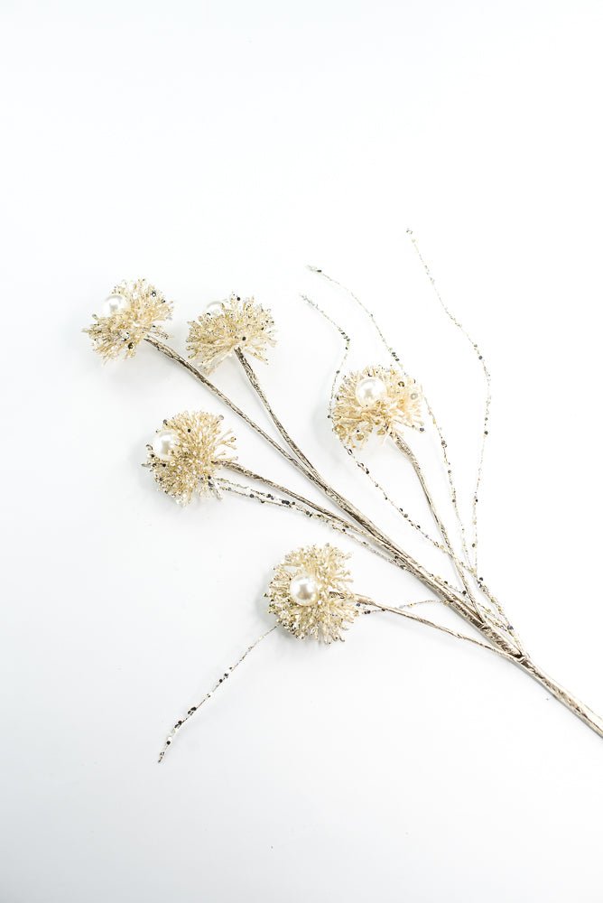 Farrisilk Ivory Pearl Puff Spray - 28" - Greenery MarketCF104-62