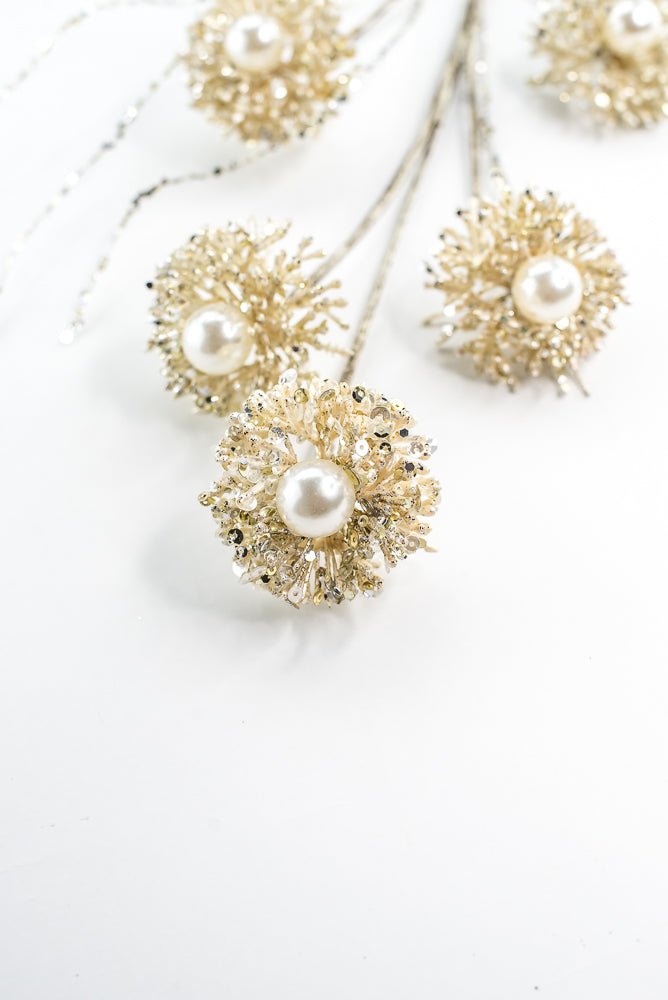 Farrisilk Ivory Pearl Puff Spray - 28" - Greenery MarketCF104-62