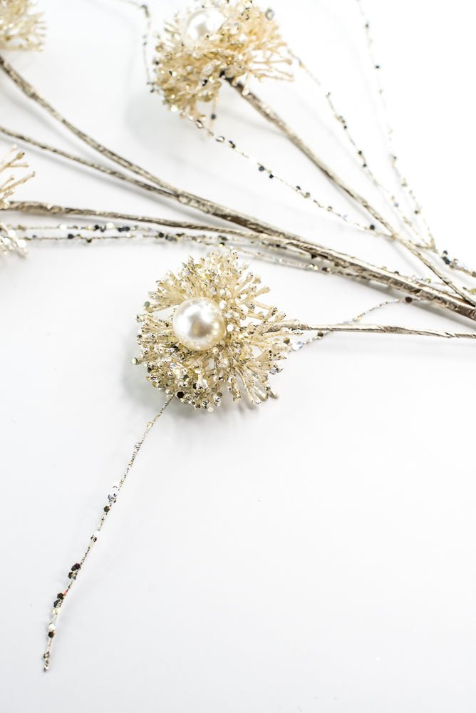 Farrisilk Ivory Pearl Puff Spray - 28" - Greenery MarketCF104-62