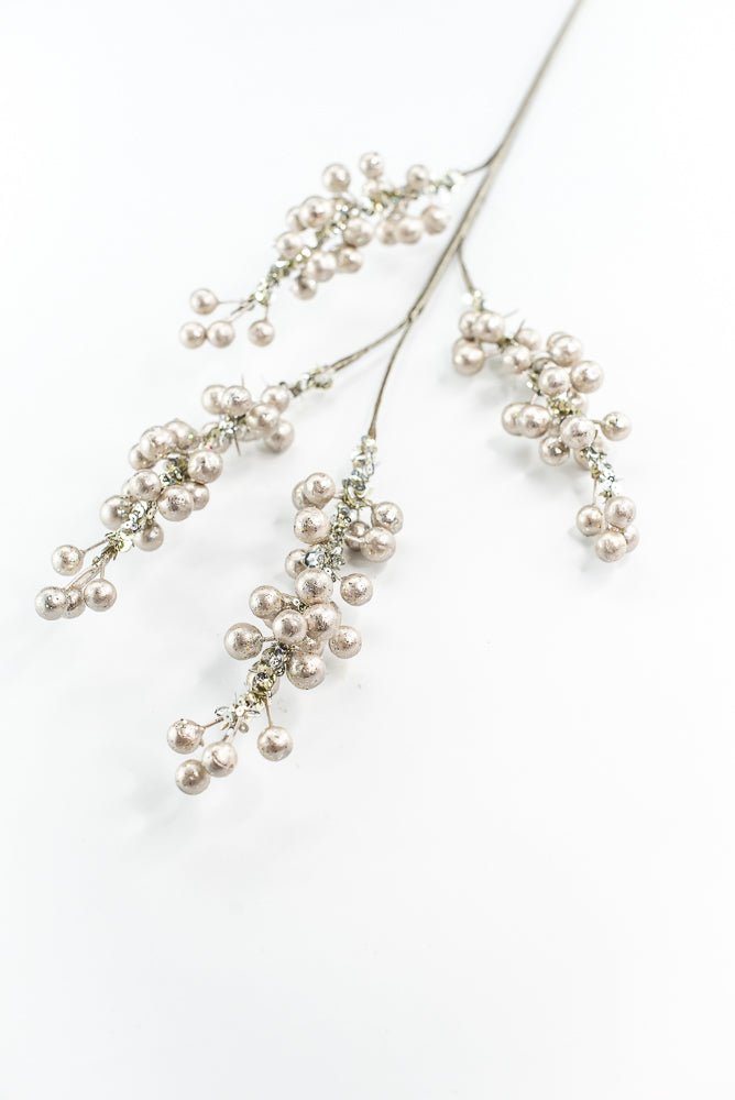 Farrisilk Platinum Pearls Spray - 30" - Greenery MarketCF001-51