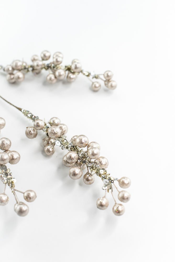 Farrisilk Platinum Pearls Spray - 30" - Greenery MarketCF001-51