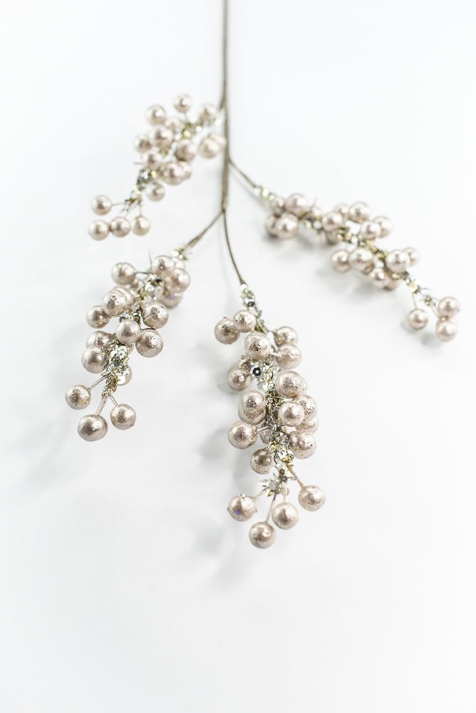 Farrisilk Platinum Pearls Spray - 30" - Greenery MarketCF001-51