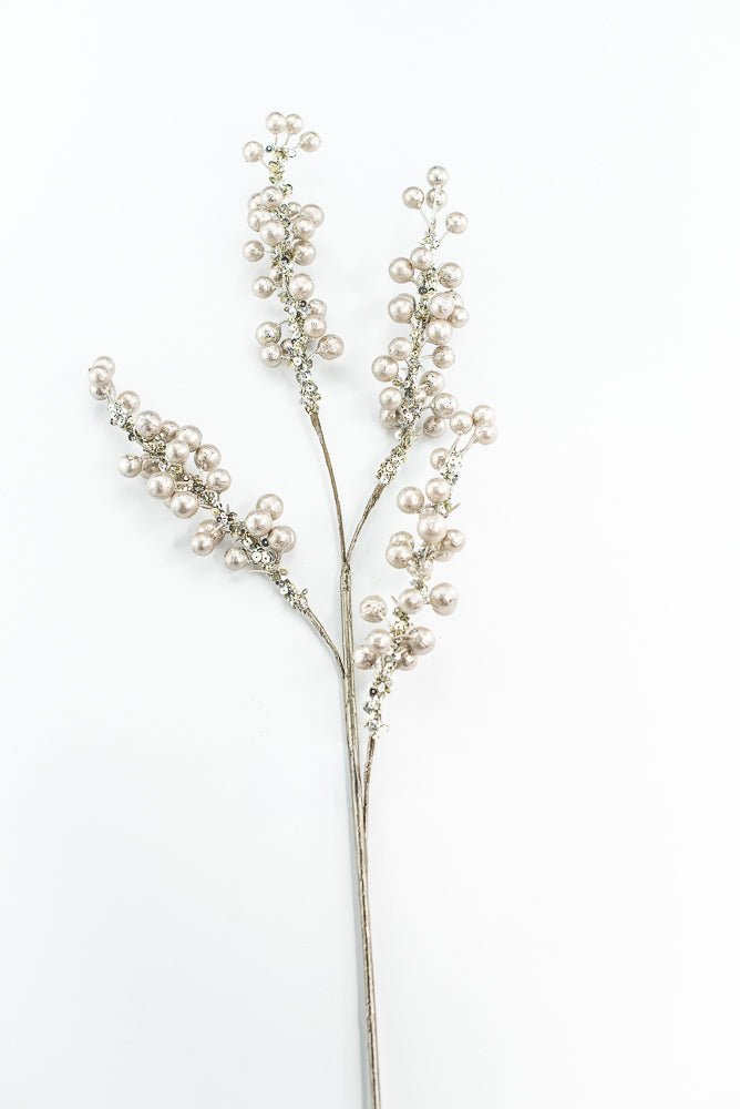 Farrisilk Platinum Pearls Spray - 30" - Greenery MarketCF001-51