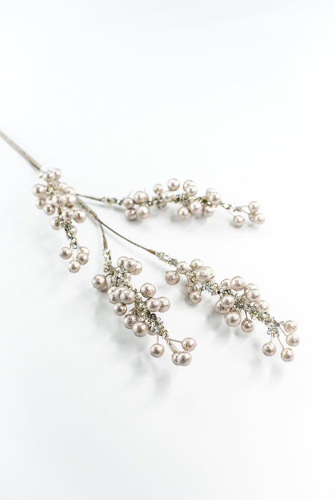 Farrisilk Platinum Pearls Spray - 30" - Greenery MarketCF001-51