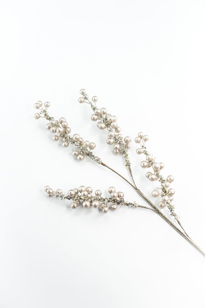 Farrisilk Platinum Pearls Spray - 30" - Greenery MarketCF001-51